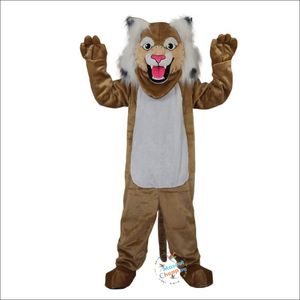 Yüksek kaliteli kahverengi Wildcat Stray Cat Hare Racoon Cartoon Maskot Kostüm Cadılar Bayramı Noel Süs Partisi Elbise Karikatür Karakter Takım Karnaval Unisex Yetişkinler Kıyafet