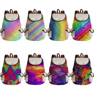 Schooltassen Mode Aquarel Regenboogprint Rugzakken Chique Meisjes Student Heldere Kleuren Hoge Capaciteit Dames Schooltas 231116