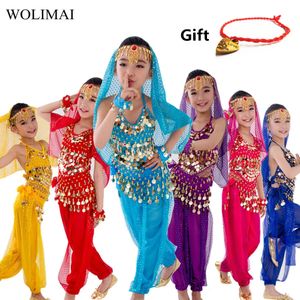 Aile Eşleşen Kıyafetler Çocuk Göbek Dans Kostümleri Set Oryantal Kızlar Dancing Hindistan Giysileri Bellydance Çocuk Hint 6 Renk 231116