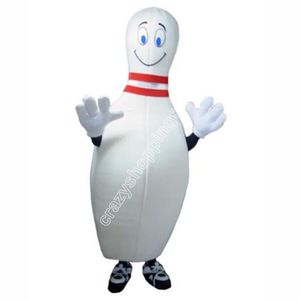 Noel Beyaz Bowling Pin Maskot Kostüm Yüksek Kaliteli Karikatür Karakter Kıyafetleri Cadılar Bayramı Karnaval Elbise Yetişkin Boyutu Doğum Günü Partisi Açık Mekan Kıyafet