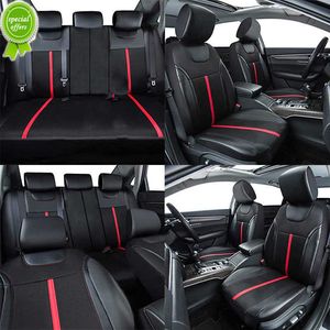 2023 Upgrade PU Leather And Mesh Cloth Universal Car Seat Cover Set Accessories Unisex Fit Most CAR SUV Van Truck Cushion