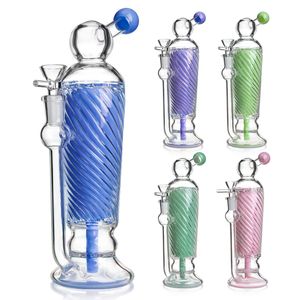 11 Zoll Neues Design Bubbler Glass Bong mit Waben Percolator Glas Bong Wasserrohrglas Rauchrohre Shisha gemischte Farbe