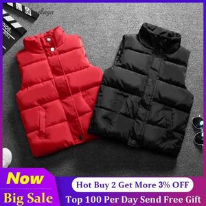 Waistcoat 90-160cm Girls Warm Vest Winter Boys Thicken Waistcoat Red Black Outerwear Vest Children Teens Cotton Jackets Vest For Kidszln2301116