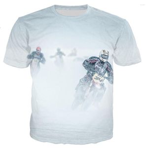 Erkek Tişörtleri Yaz Motosiklet Motokros Tshirt 3D Baskılı Erkekler Kadın Gündelik Büyük Boyutlu Üstler Tees Kısa Kollu Biker Yarış Giyim