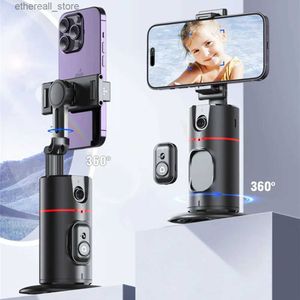 Stabilizers P02 360 Rotation Gimbal Stabilizer Follow-up Selfie Desktop Face Tracking Gimbal for Tiktok Smartphone Live with Remote Shutter Q231116