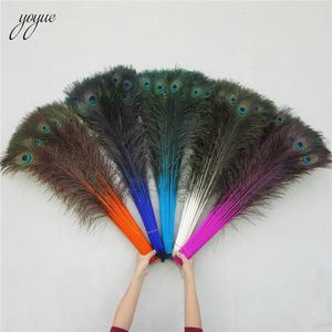 Diğer Etkinlik Partisi Malzemeleri Toptan 100 PCS Lot 70cm 80cm 28 32inch Doğal Tavuskuşu Kuyruk Tüyleri Güzel Doğal Peacock Tüyler Diy giysileri için gözler 231116