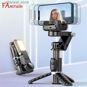 Stabilizers 360 Rotation Following shooting Mode Gimbal Stabilizer Selfie Stick Tripod gimbal For iPhone Phone Smartphone live photography Q231116