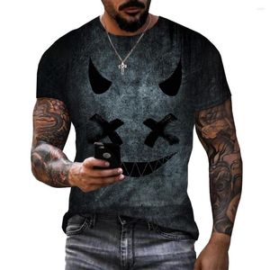Erkek Tişörtleri Komik Korku Gülümsemesi 3D Baskılı Erkekler T-Shirt 2023 Yaz Unisex Boys Moda Günlük Boyut