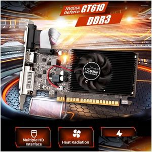 Grafik Kartları Video GT610 Ekran Kartı 810MHz DDR3 1GB Bilgisayar HD VGA DVI Arabirim Aksesuarları Masaüstü Oyunu Bırakma Teslimat Compu Dhbze