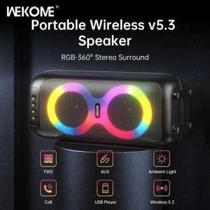 Cep Telefonu Hoparlörleri Wekome Hoparlörler Taşınabilir Bluetooth Büyük ve Güçlü Bluetooth Ses Kutusu 360Stereo Ses Çift 4 inç Açık Hava Kampı için Konuşun Q231117