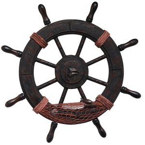 Other Home Decor Wheel Nautical Wall Decor Ship Decoration Ruder Beach Wooden Hanging Ornament Mediterranean Boat Steering Home Decorations 230417