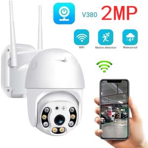 New V380 2MP WiFi Camera Smart Home Dome External Street Video Surveillance Wireless Camera Motion Alert Dual Light Auto Tracking