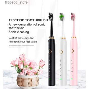 Toothbrush JiaLaiYa Electric Sonic Toothbrush USB Rechargeable Adult 60 Days Long Battery Life with 5 Replacement Heads IPX8 Waterpoor Q231117