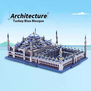 Пазлы Microworld 3D металлические головоломки Синяя мечеть модель здания DIY 3D лазерная резка головоломки игрушки для взрослых подарок 231116
