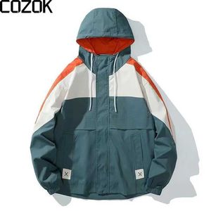 Erkek Ceketleri Nakış Zip Hoodies su geçirmez erkek rüzgar parçaları naylon yağmurluk erkekler için 2022 Kış trençkotları Teckwear Erkek Giysileri J231116