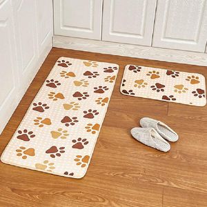 Halılar 2pcs Modern Mutfak Mat Paspas Anti-Slip Zemin Halıları Balkon Banyo Halı Set Banyo Paspasları Su Emme Tapete Kapı