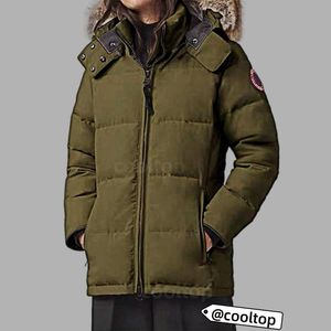 Tasarımcı Kanada Parka Goode Kadınlar Ceket Kış Mens Aşağı Ceket Parkas Ladys Rozeti ile En Kalite Kurt Gerçek Kürk Vücut Sıcak Bej Beyaz Siyah Kırmızı Koyu Mavi
