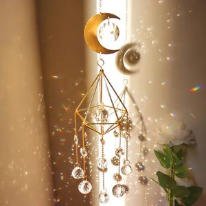 Novidade itens coletor de sol lustre de cristal iluminador arco-íris pendurado sinos de vento casa decoração de jardim inventário atacado