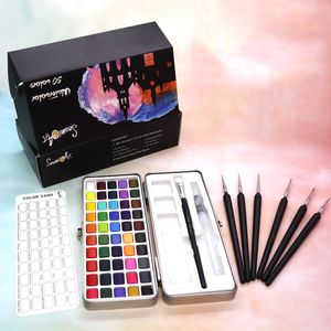 Suluboya Fırça Kalemleri Taşınabilir Katı Pigment Su Renkli Boya Sanatçı için Sanat Malzemeleri için Sanat Malzemeleri için Suluboya Fırça Kalemi ile Katı Suluboya Seti 230417