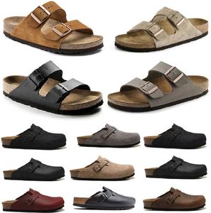 Boston Designer Slippers Birks Beach Sandals Lazy Lazy Lovers Scuffs Designer Trainers New Leather Back Head Вытаскивать самка самая летняя кольца сандалия большого размера 35-46