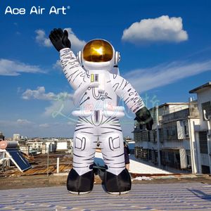 Reklam için hava üfleyici ile 5mh açık dev şişme uzaylı şişme astronot karakter modeli