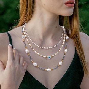 Подвесные ожерелья 3pcs/Set Natural White Bears Beads Shape Heart's Eye Crystals для женщин кристаллы для женщин