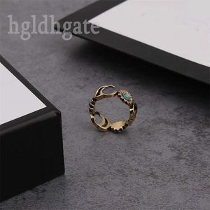 Daisy Flower Moissanite Yüzük Güzellik Tasarımcı Kadın Mektubu Güzellik Anelli Çift G Zirkonlar Vintage 527394 J8474 8517 PLANTED GOLD RING MITE ZB038 F23