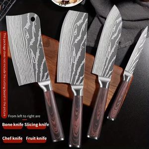 Набор кухонных ножей из нержавеющей стали, портативный острый кухонный нож шеф-повара, нож для мяса, подходит для пикника на открытом воздухе