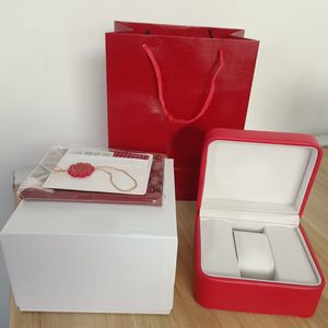 Luxuriöse rote Herrenuhr, Designer-Uhr, hochwertige Box, quadratisches Ledermaterial, Zertifikat, Geschenkbox, Original-Uhrenzubehör, Großhandel, Montre De Luxe