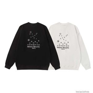 Tasarımcı Hoodie Erkek Sweatshirts Fashion Street Giyim Margiela Margiela Klasik Uyumsuzluk Mektubu İşlemeli Sonbahar/Kış MM6 Gevşek Çift Yuvarlak Boyun Sweater