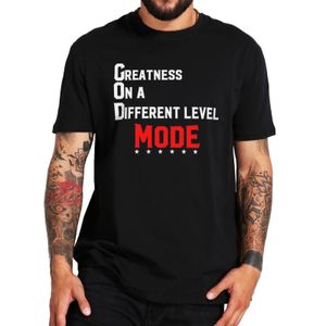 Мужские футболки Greatness On A Offerent Level Mode Футболка для профессиональной борьбы Футболка из 100 хлопка большого размера Homme Camiseta 230417