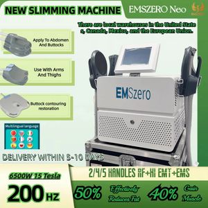 2023 EMSzero машина для похудения RF EMS Sculpt NEO для похудения тела, скульптура мышц, увеличение 200 Гц, 6500 Вт, 2/4/5 ручек, салонная машина высокого класса