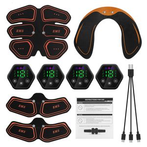 Slimming Belt Muscle Stimulator EMS Abdominal Hip Trainer LCD Display Toner USB Abs Fitness Training Home Gym Body Waist 230417