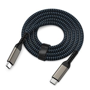 0.3m/0.5m/1m/2m/3m USB3.2 3.0 60W 3A Tip-C'den C Hızlı Şarj Metal Alüminyum Alaşım Kabuğu USB Kablo 10Gbps Teneke Gibi Bakır Çekirdek Siyah Mavi Yeni