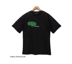 Tshirts T Shirt Palms Angels City Designer Limited Inkjet Graffiti Mektubu Erkekler Kadın Yelkenli Kısa Kollu Ucuz Mac F6