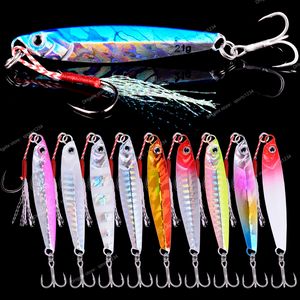 Aorace 10pcs Süper Quatity Metal Döküm Jig 7G-10G-21G-28G Kıyı Drag Dökme Dökme Jigging Spoon Fishing Cazibesi Yapay Yem Tackle Fishingfishing Lures Metal Jig