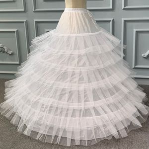 Beyaz Tül 6 Hoops Petticoats gelinlik için artı beden kabarık kadın balo elbisesi)