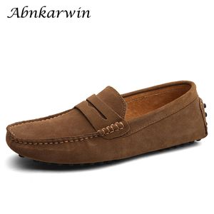 Abendschuhe Plus Größe 50 51 52 53 Luxusmarke Herren Wildleder Casual Loafers Slip on Driving Mokassin Herren Mokassins Hombre Big Foot 230417