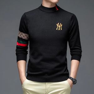 Men's Sweaters Autum Winter Designer Fashion Luxury Knitted Half Turtleneck Sweater High Quality Men Embroidery Warm Woolen Sweaters Casual 231116