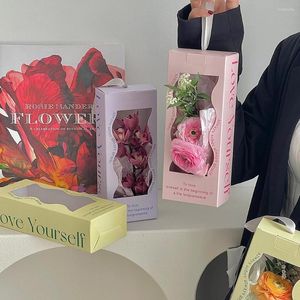 Подарочная упаковка портативная цветочная упаковка Carton Love You Self Treasing Bouquet Holiday Packaging Pureating Windos Boxs