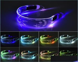 Украшение вечеринки Led Luminous Glasses El Flashing Neon Bar Light Up Rave Костюм Декор Dj Солнцезащитные очки Прямая доставка Hom Bdesports D9666635