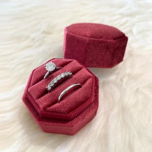 Scatole per gioielli da 10 pezzi Portagioie quadrato ottagonale in velluto con scatola per anelli aziendale con coperchio staccabile utilizzata per la vetrina per anelli di fidanzamento per cerimonie nuziali 231118