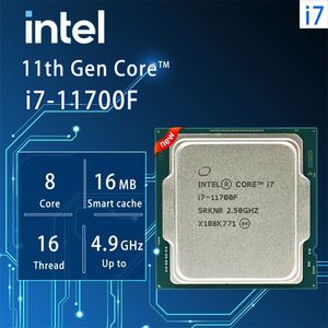 Процессоры Intel Core i711700F i7 11700F, 25 ГГц, восемь ядер, шестнадцать потоков, процессор L316M, 65 Вт, материнская плата LGA1200 без кулера 231117