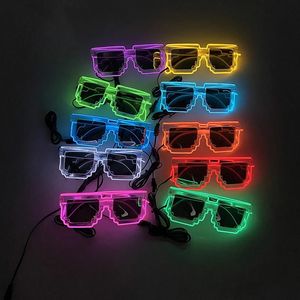 Güneş gözlüğü çerçeveleri serin tasarım dekoratif parlak gözlük parti dekorasyon neon ışık led gece kulübü için parlayan dj dans 231117