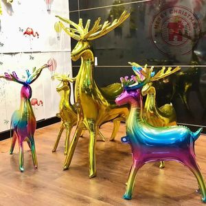 Noel Süslemeleri 3248inch Gradyan Renk Altın 3D Noel Elk Noel Tema Partisi Dekorasyon Alüminyum Folon Balon Toptan Kalınlaştırılmış Balon 231117