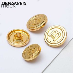 Button Hair Clips Barrettes English Letter B Round Gold Metal Button for Clothing Men and Women Coats Shirts Accessories Designer Hand Sewing Buttons 10pcs