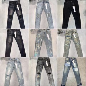 Jeans Mens Jeans Tendências da Moda Angustiado Preto Rasgado Motociclista Slim Fit Motocicleta Mans Calças Pretas