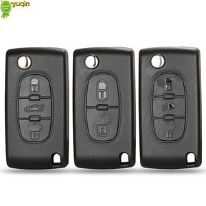 Jingyuqin Flip Remote Chiave Auto FOB Shell per Peugeot 206 207 208 2008 307 308 3008 407 508 5008 Citroen C 2 C3 C4 Picasso C5