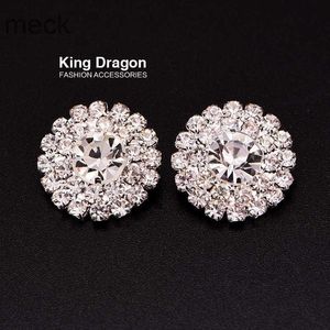 Düğme Saç Klipsleri Barrettes Açık Rhinestone Düğmeleri Giyim Kadınları Ceket Kazak Haltan Dikiş iğnesi 20mm 6pcs/Lot Gümüş Renk Şey KD173-1