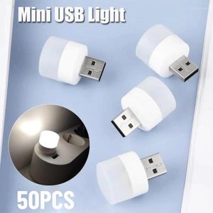 Настольные лампы 50 шт. Мини -USB -лампа USB 5 В 1 Вт Super Bright Eye Book Book Light Компьютерная мобильная зарядка небольшая светодиодная ночь